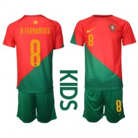 Portugal Bruno Fernandes #8 Fußballbekleidung Heimtrikot Kinder WM 2022 Kurzarm (+ kurze hosen)